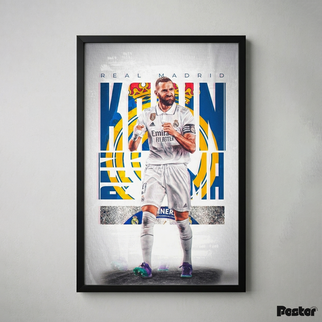 Karim Benzema Real Madrid Legacy Framed Football Poster - #P135
