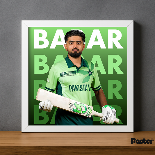 Babar Azam Pakistan Typography Framed Poster - #P106