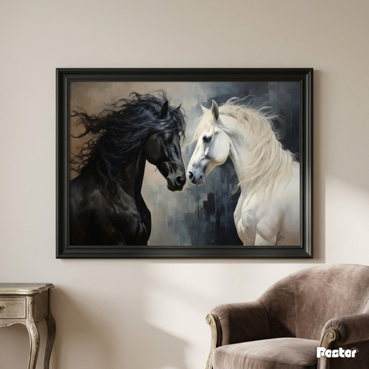 Black & White Horses Portrait