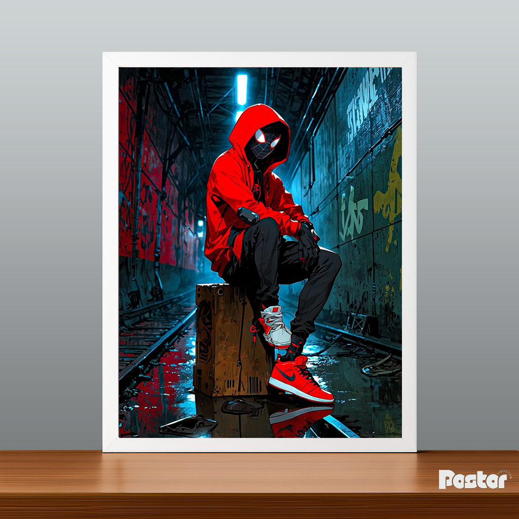 Spider-Man (Red Hoodie) Urban Framed Poster - #P107