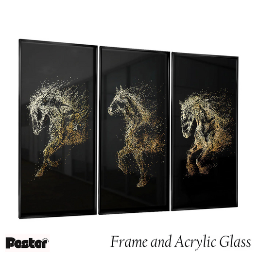 Trio of three Shining Horses - Set of 3 Frames #P108