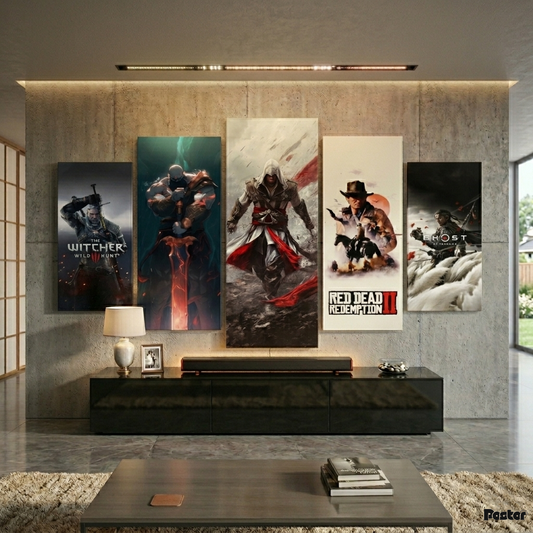 The Gaming Legends Anthology | 5-Panel Multi-Character Split Art #SO29