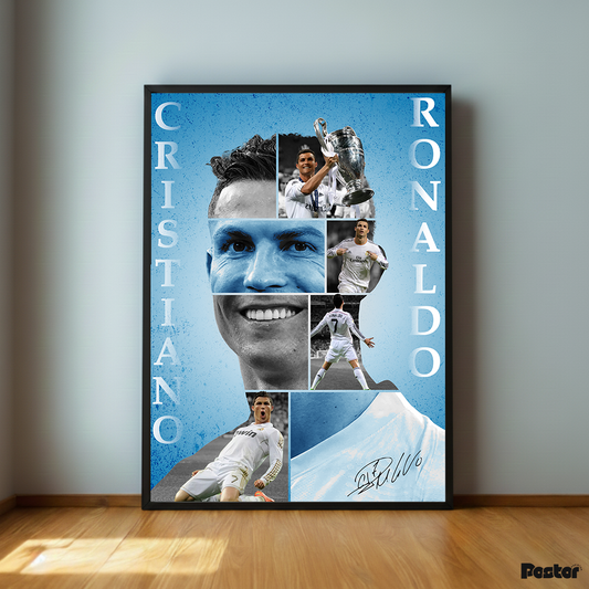 Cristiano Ronaldo 'Silhouette of Greatness' Collage - Framed Poster #P128