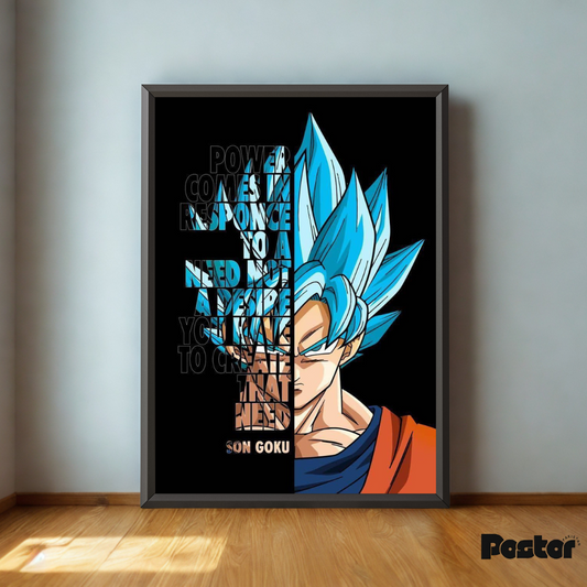 Son Goku "Power Comes In Response..." Framed Poster - #P048