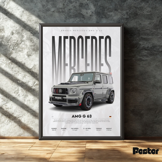 BRABUS Mercedes-AMG G 63 Vehicle Specs Framed Poster - #P051