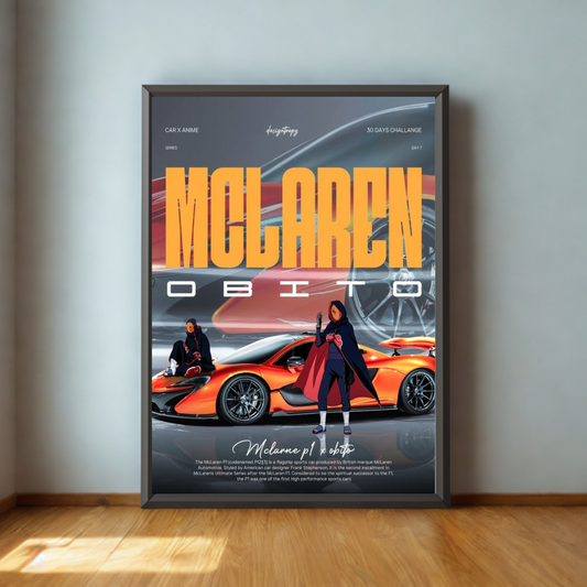 McLaren P1 & Obito Uchiha Anime Art Poster
