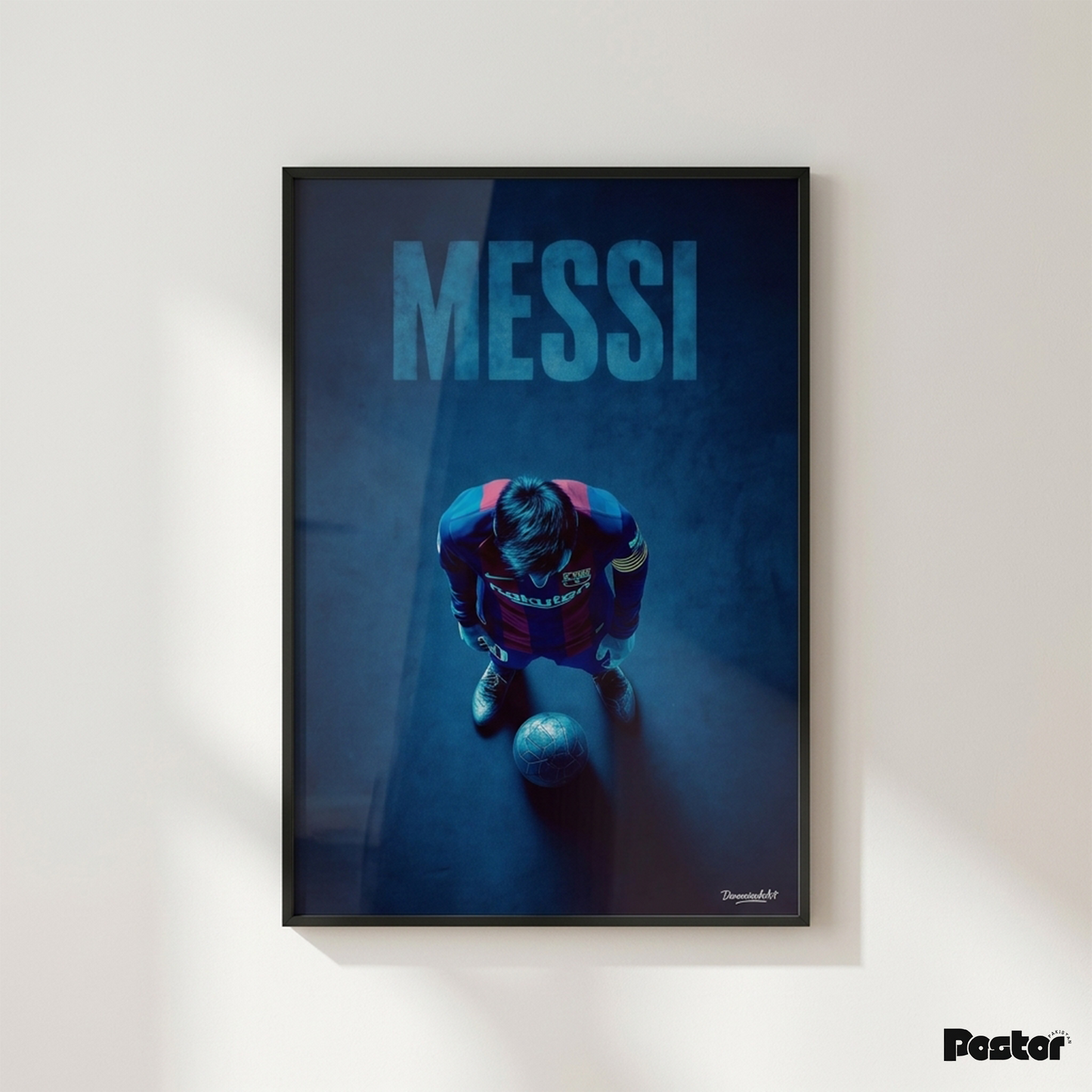 Lionel Messi Blue Focus Barcelona Iconic