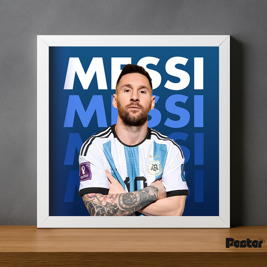 Lionel Messi Argentina Typography  Framed Poster - #P100