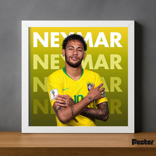 Neymar Brazil National Team Typography Framed Poster - #P101