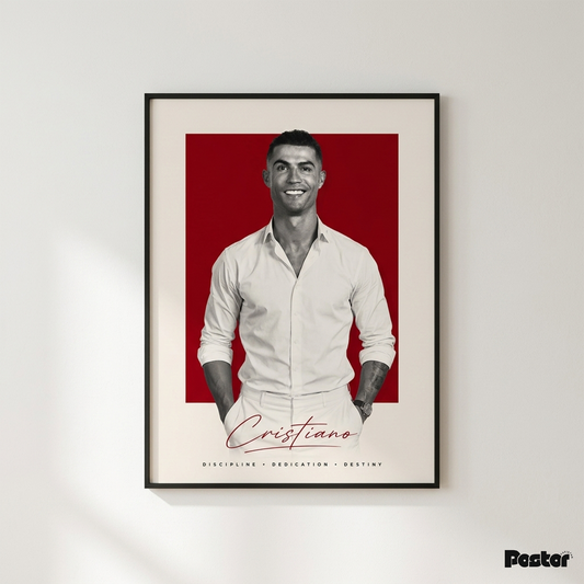 Cristiano Ronaldo "Discipline & Dedication" Premium Wall Art
