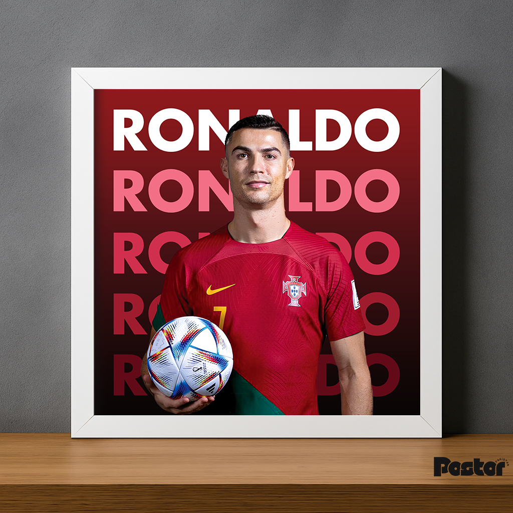 Cristiano Ronaldo Portugal National Team Typography Framed Poster - #P102