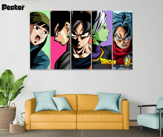Dragon Ball Super 'Future Trunks Saga' 5-Panel Canvas Set - #S006