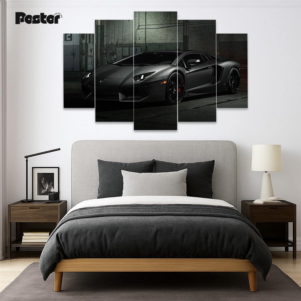 Lamborghini 'Shadow Apex' 5-Panel Canvas Art - #S009