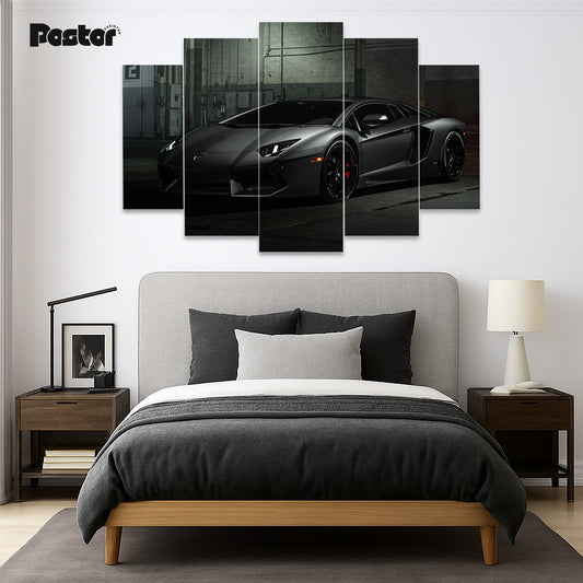 Lamborghini 'Shadow Apex' 5-Panel Canvas Art - #S009