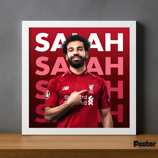 Mohamed Salah Liverpool FC Typography Framed Poster - #P099