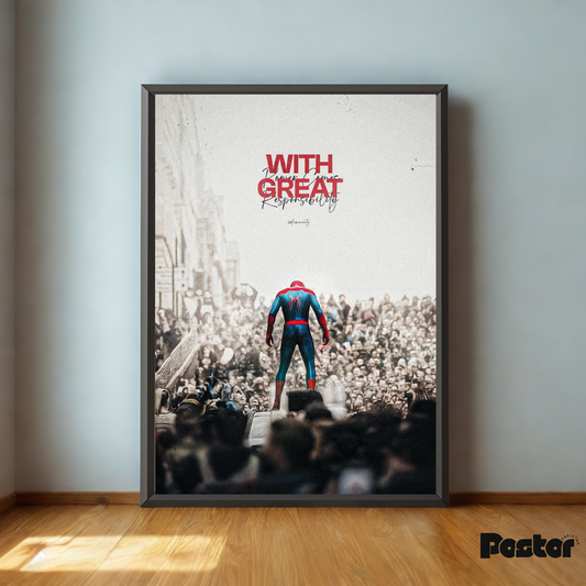 Spider-Man "With Great Power..." Framed Art Poster - #P045