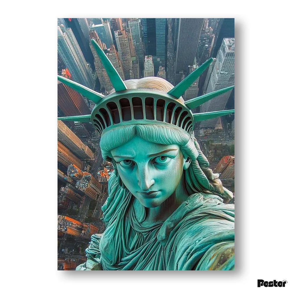 Statue of Liberty with New York City skyline in the background
