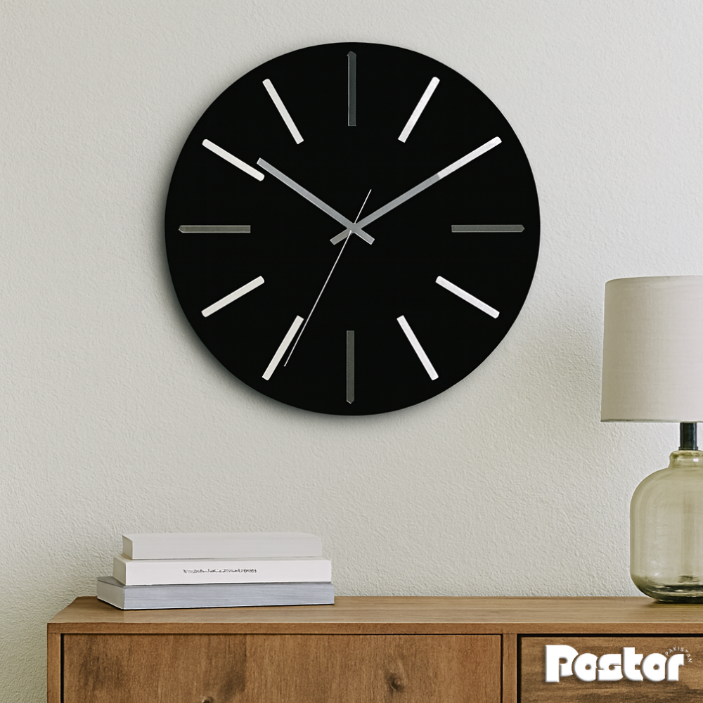 "Eclipse" Modern Minimalist Black Wall Clock #CL001