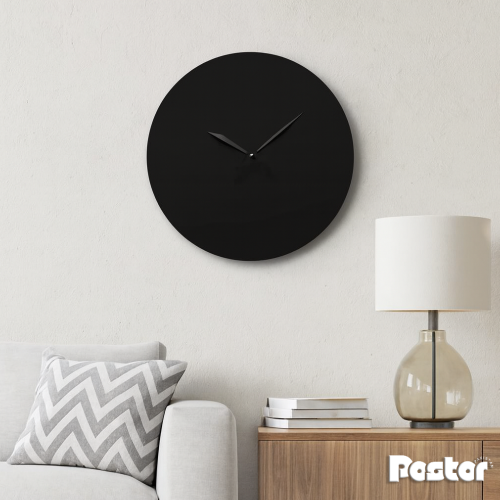 Black Ultra-Minimalist Blackout Wall Clock - #CL004