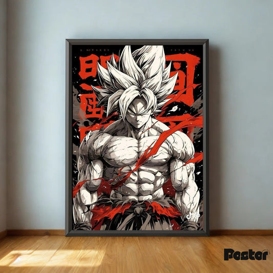 Goku Super Saiyan Japanese Text Poster - #P085