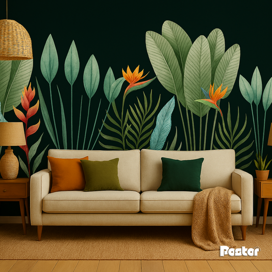 Watercolor Botanical Garden Wall Mural - Wallpaper - #W003