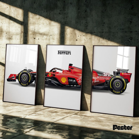 Ferrari Formula 1 Car 3-Piece Framed Poster Set - #P040