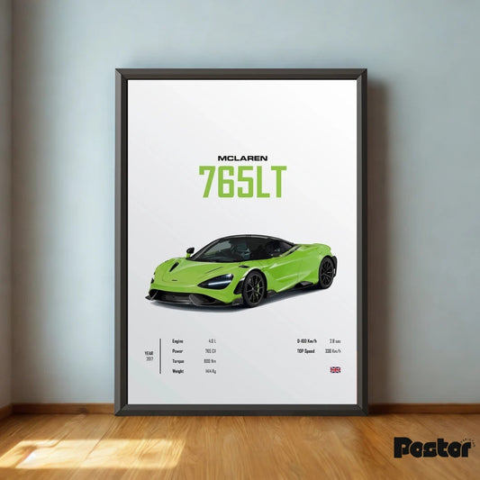 McLaren 765LT Specs Framed Poster - #P077