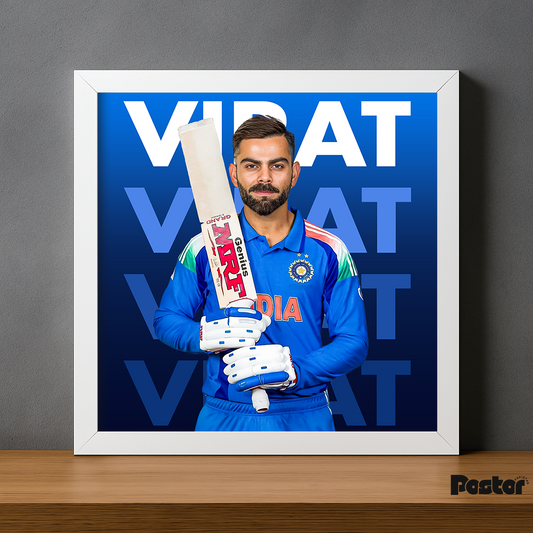 Virat Kohli Typography Framed Poster - #P104