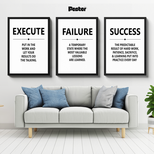 Execute Failure Success - Framed Poster Set #P092