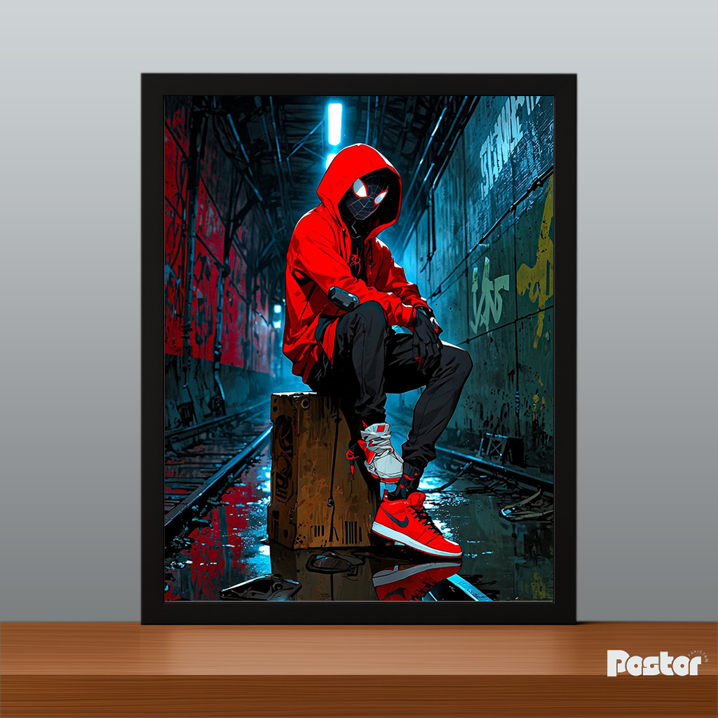 Spider-Man (Red Hoodie) Urban Framed Poster - #P107