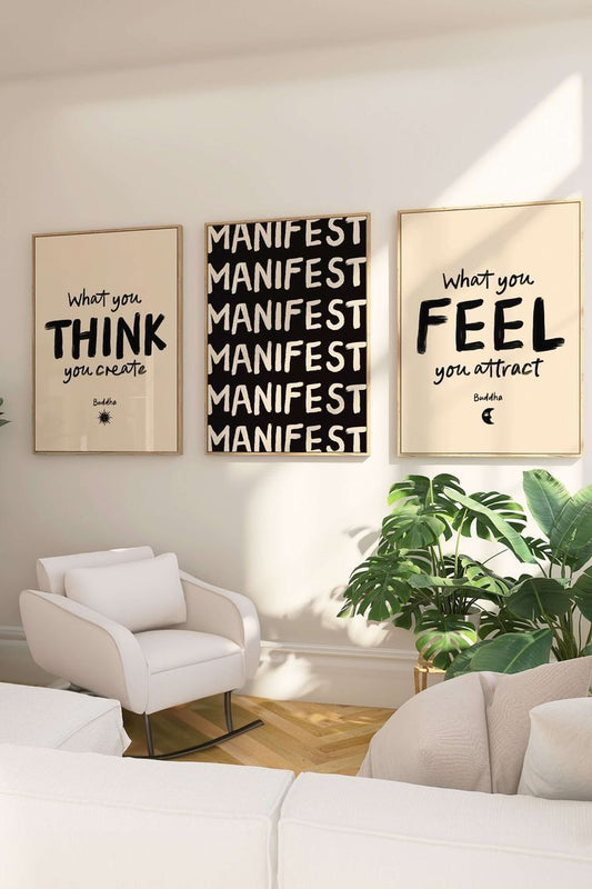 Manifest Law of Attraction 3-Piece Framed Poster Set - #P035