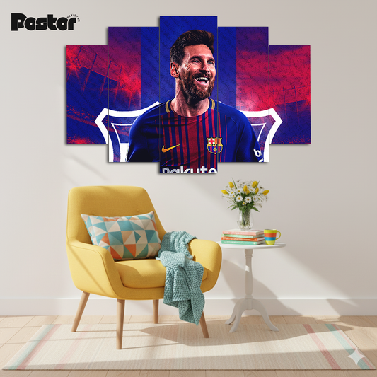 Lionel Messi 'Catalan Legend' 5-Panel Canvas Art #S015